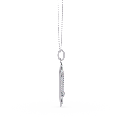 Marquise Shape Pave Lab Grown Diamond Drop Pendant - HIGHCARAT DIAMONDS