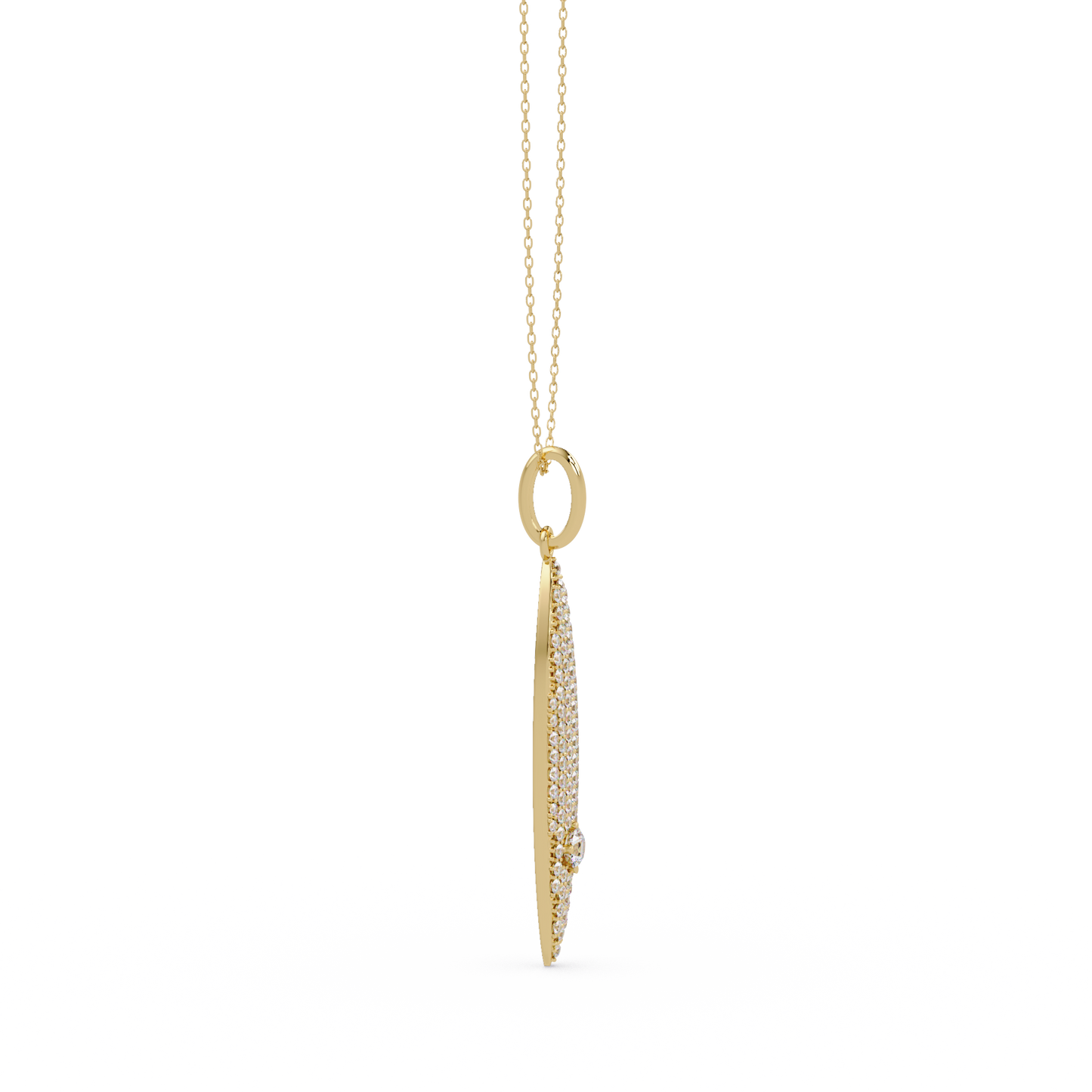 Marquise Shape Pave Lab Grown Diamond Drop Pendant - HIGHCARAT DIAMONDS