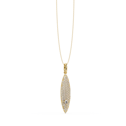 Marquise Shape Pave Lab Grown Diamond Drop Pendant - HIGHCARAT DIAMONDS