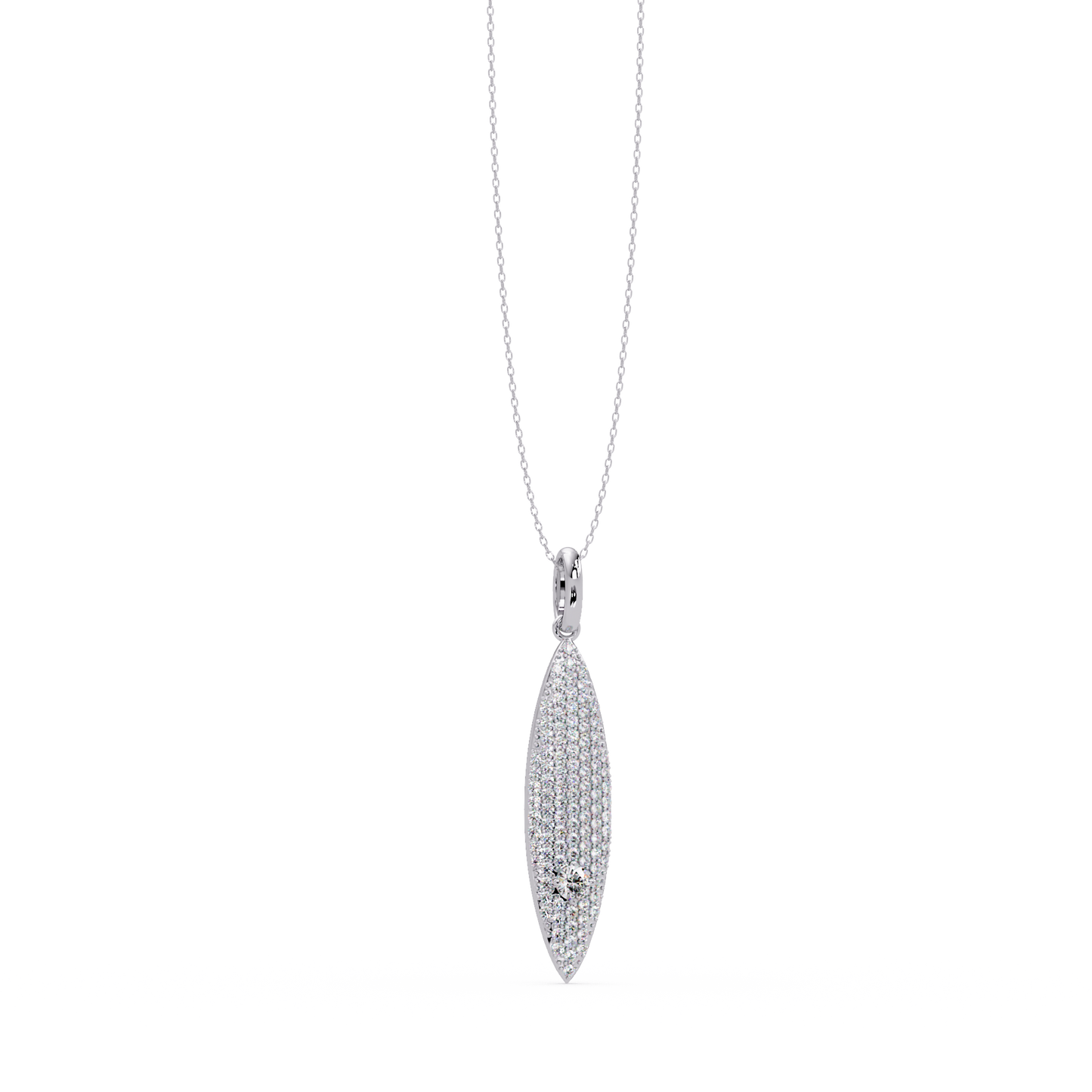Marquise Shape Pave Lab Grown Diamond Drop Pendant - HIGHCARAT DIAMONDS