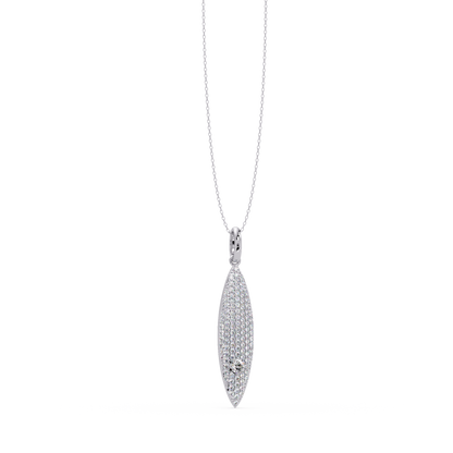 Marquise Shape Pave Lab Grown Diamond Drop Pendant - HIGHCARAT DIAMONDS