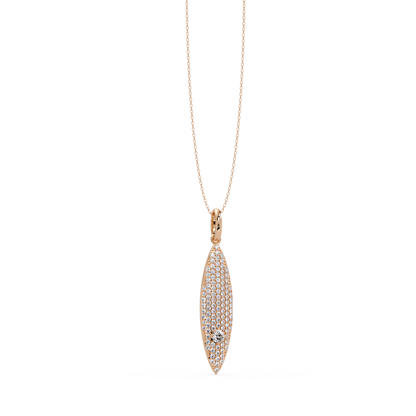 Marquise Shape Pave Lab Grown Diamond Drop Pendant - HIGHCARAT DIAMONDS