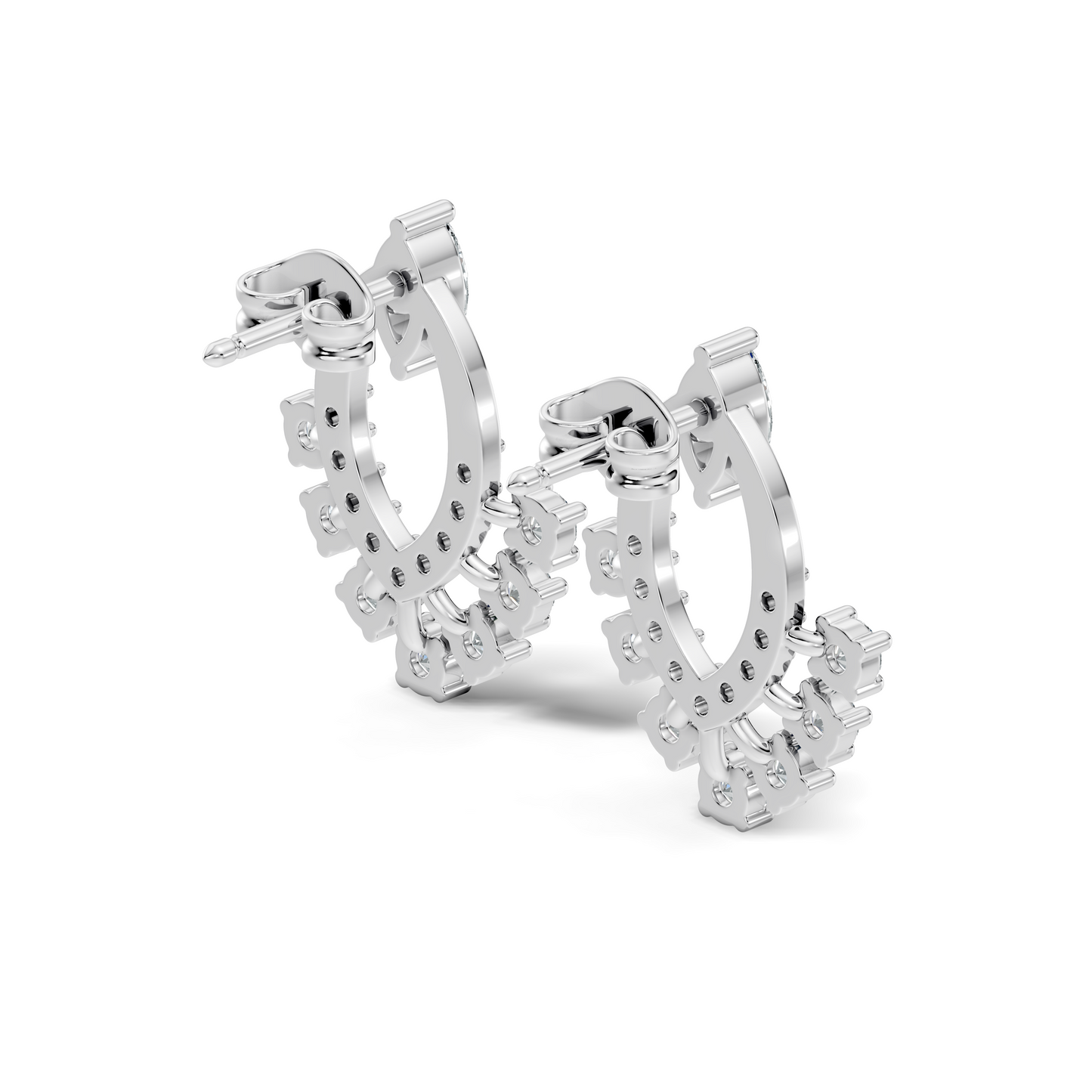 10k Solid Marquise & Round Cut Lab Grown Diamond Shine Dazzling Diamond Earrings For Women - HIGHCARAT DIAMONDS