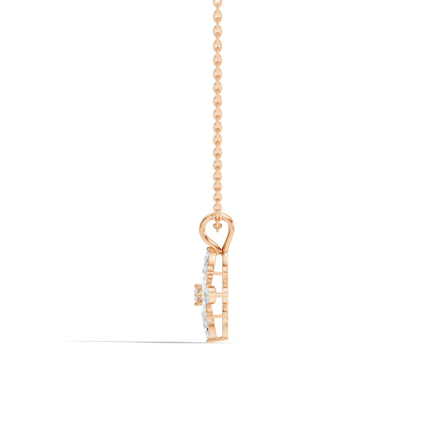 Timeless 14K Gold Marquise Cut Diamond Necklace Vintage Inspired Anniversary Gift For Her - HIGHCARAT DIAMONDS