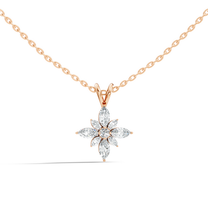 Timeless 14K Gold Marquise Cut Diamond Necklace Vintage Inspired Anniversary Gift For Her - HIGHCARAT DIAMONDS