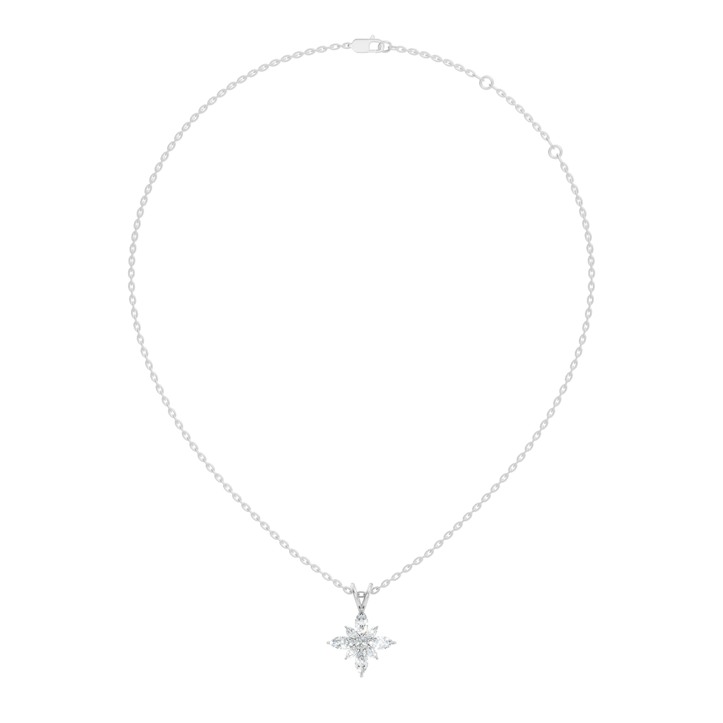 Timeless 14K Gold Marquise Cut Diamond Necklace Vintage Inspired Anniversary Gift For Her - HIGHCARAT DIAMONDS
