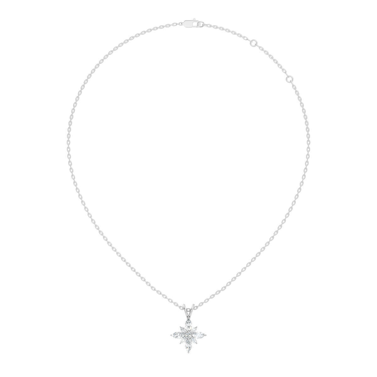 Timeless 14K Gold Marquise Cut Diamond Necklace Vintage Inspired Anniversary Gift For Her - HIGHCARAT DIAMONDS