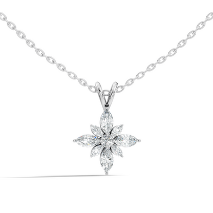Timeless 14K Gold Marquise Cut Diamond Necklace Vintage Inspired Anniversary Gift For Her - HIGHCARAT DIAMONDS