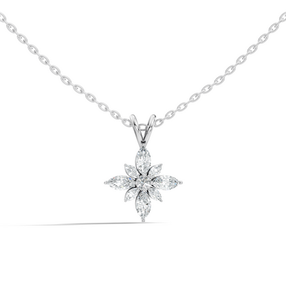 Timeless 14K Gold Marquise Cut Diamond Necklace Vintage Inspired Anniversary Gift For Her - HIGHCARAT DIAMONDS