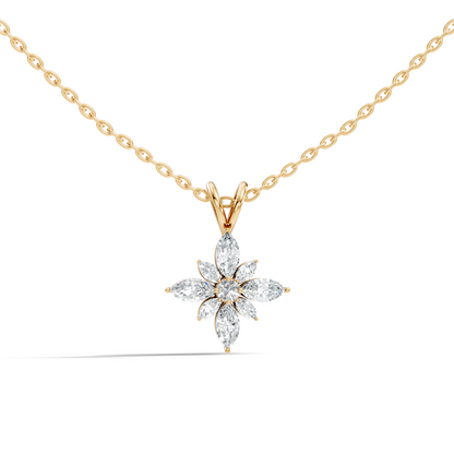 Timeless 14K Gold Marquise Cut Diamond Necklace Vintage Inspired Anniversary Gift For Her - HIGHCARAT DIAMONDS
