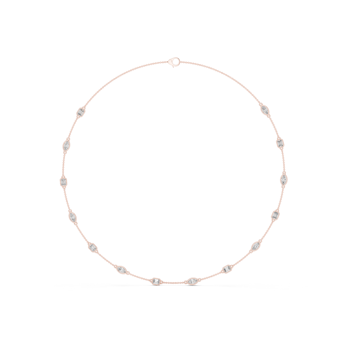 3.15 Ct Emerald & Marquise Cut Lab Grown Diamond Daily Wear Women Diamond Necklace - HIGHCARAT DIAMONDS