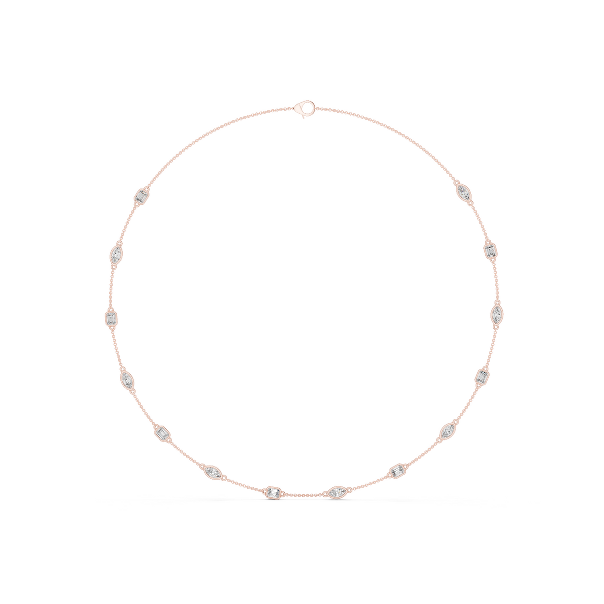 3.15 Ct Emerald & Marquise Cut Lab Grown Diamond Daily Wear Women Diamond Necklace - HIGHCARAT DIAMONDS
