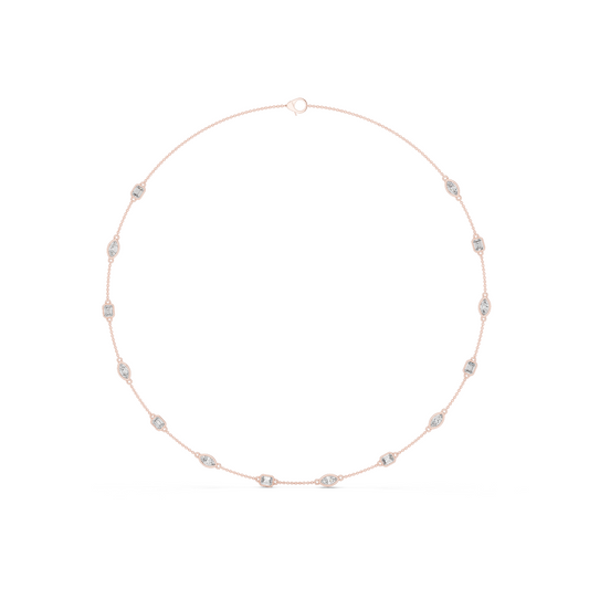 3.15 Ct Emerald & Marquise Cut Lab Grown Diamond Daily Wear Women Diamond Necklace - HIGHCARAT DIAMONDS