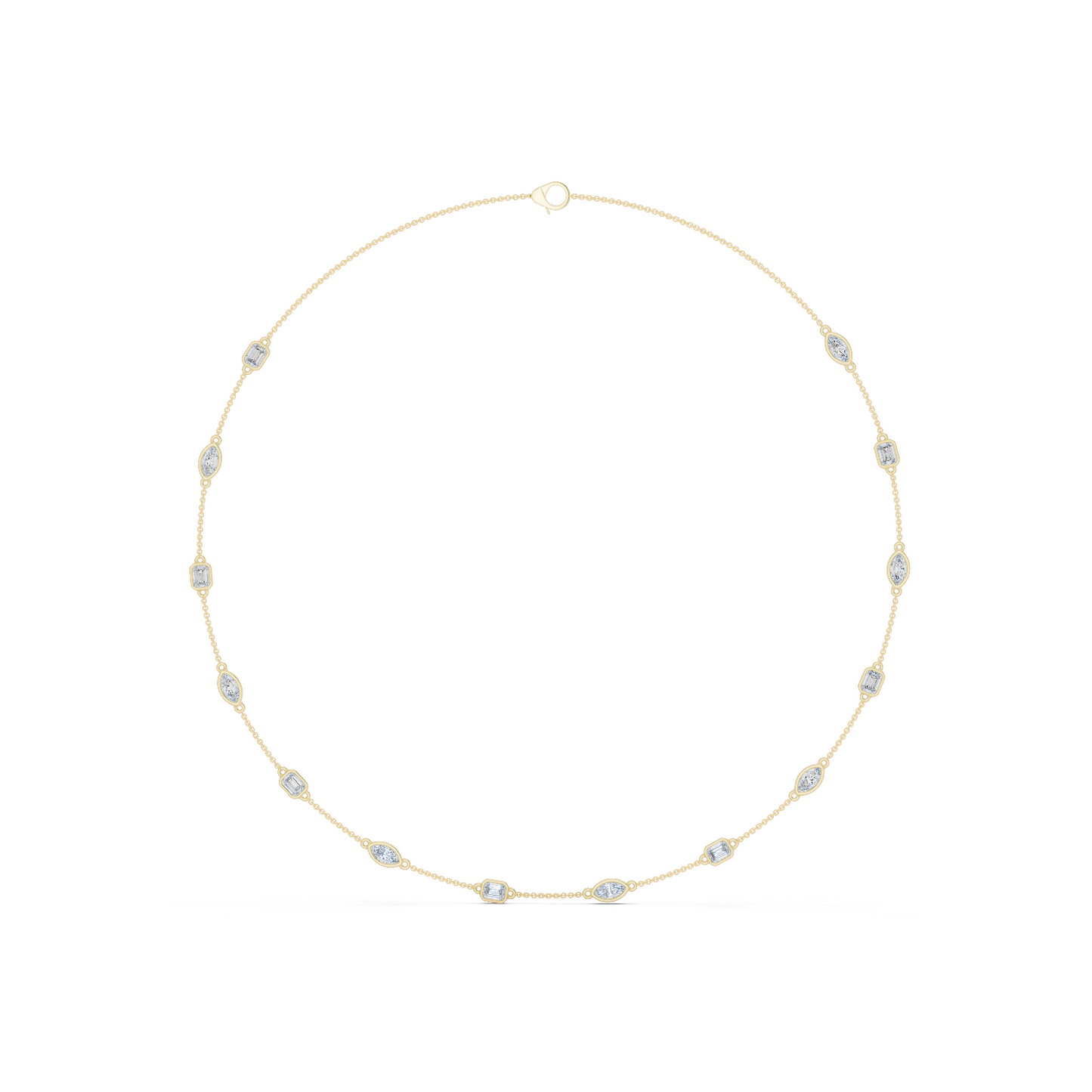 3.15 Ct Emerald & Marquise Cut Lab Grown Diamond Daily Wear Women Diamond Necklace - HIGHCARAT DIAMONDS