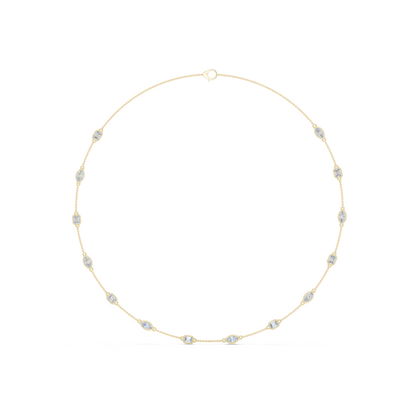 3.15 Ct Emerald & Marquise Cut Lab Grown Diamond Daily Wear Women Diamond Necklace - HIGHCARAT DIAMONDS