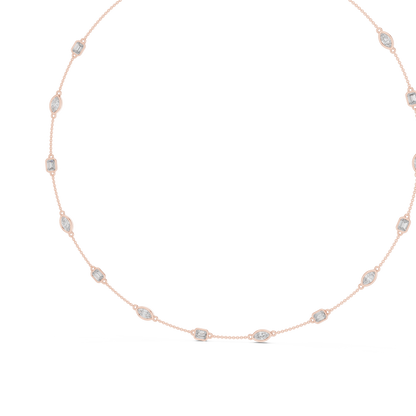3.15 Ct Emerald & Marquise Cut Lab Grown Diamond Daily Wear Women Diamond Necklace - HIGHCARAT DIAMONDS