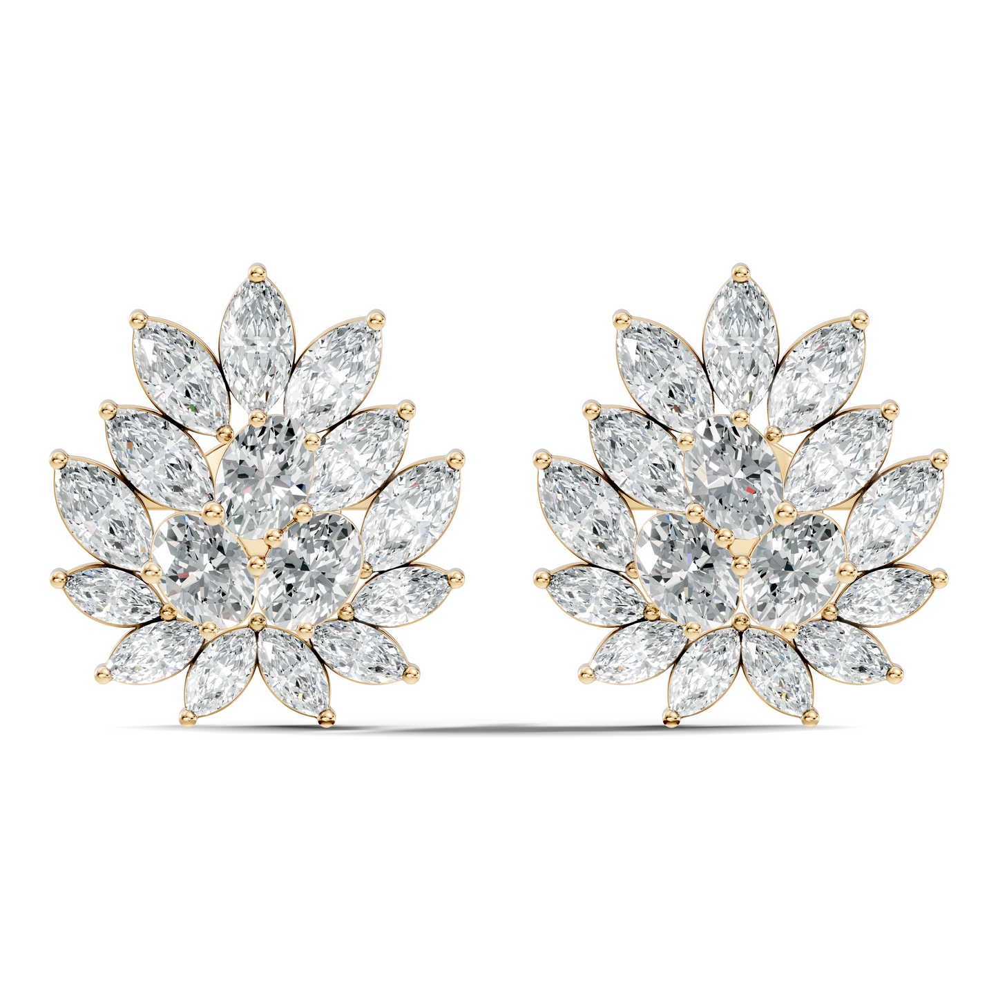 2.72 Ct Lab Grown and Natural Diamond Marquise & Oval Shape Diamond Dazzling Daily Wear Diamond Earrings - HIGHCARAT DIAMONDS