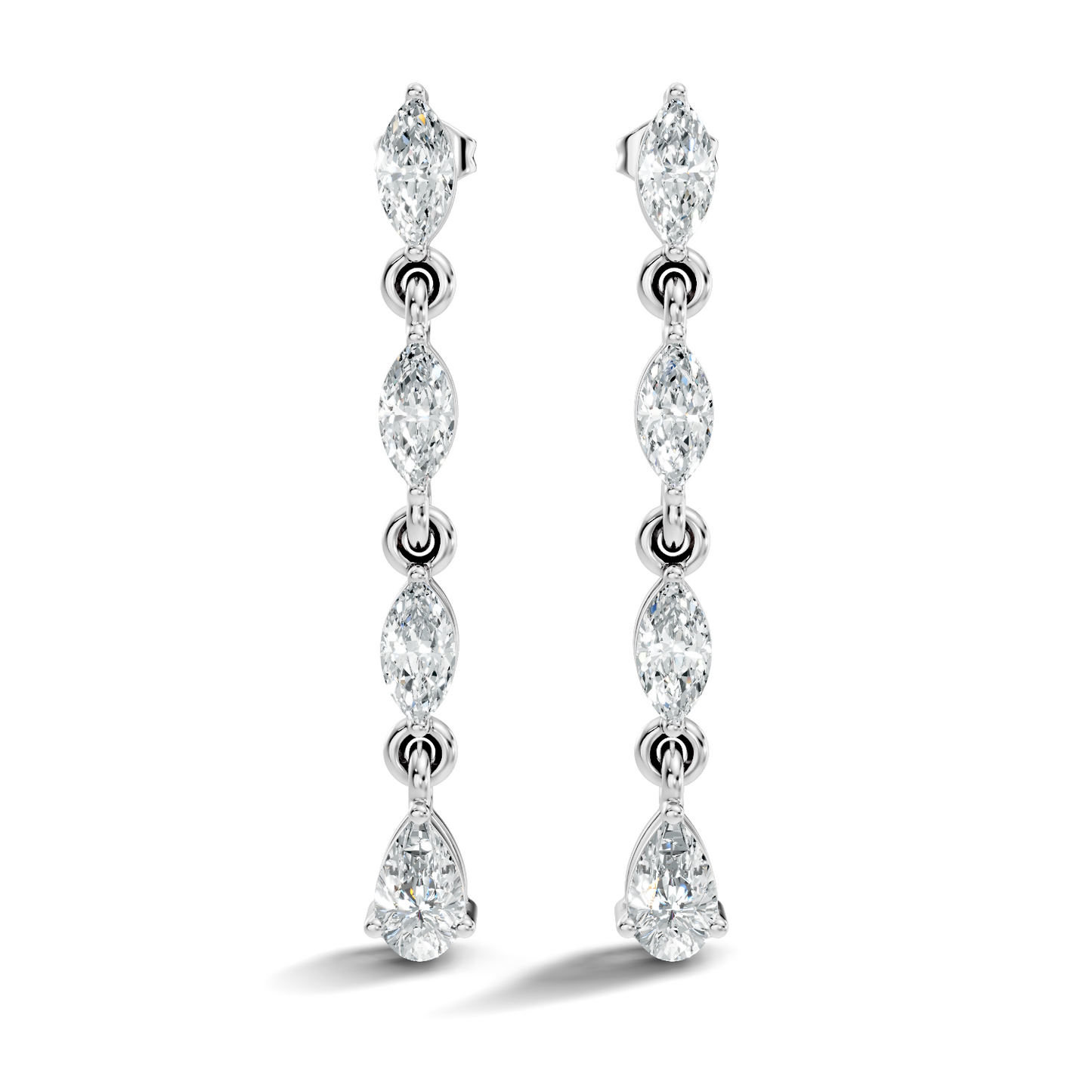 14K Gold Minimalist Earring Studs Marquise & Pear Drop Earrings For Party Wear - HIGHCARAT DIAMONDS