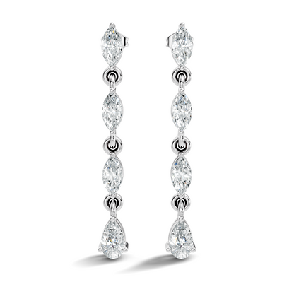 14K Gold Minimalist Earring Studs Marquise & Pear Drop Earrings For Party Wear - HIGHCARAT DIAMONDS