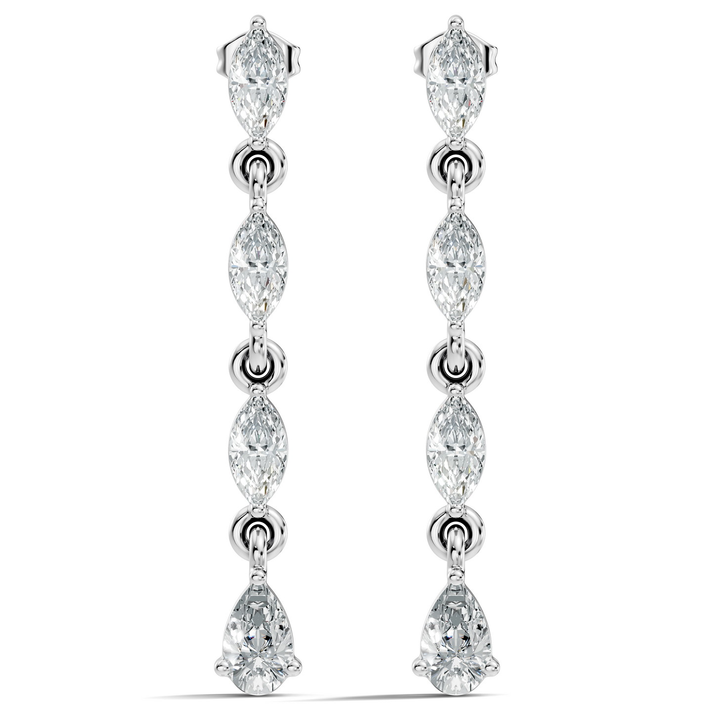 14K Gold Minimalist Earring Studs Marquise & Pear Drop Earrings For Party Wear - HIGHCARAT DIAMONDS