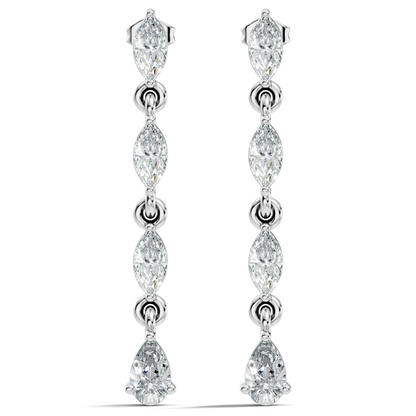 14K Gold Minimalist Earring Studs Marquise & Pear Drop Earrings For Party Wear - HIGHCARAT DIAMONDS