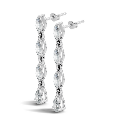 14K Gold Minimalist Earring Studs Marquise & Pear Drop Earrings For Party Wear - HIGHCARAT DIAMONDS