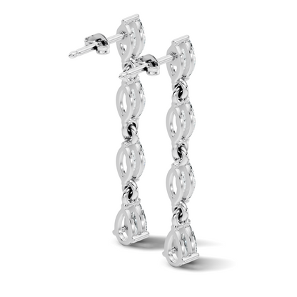 14K Gold Minimalist Earring Studs Marquise & Pear Drop Earrings For Party Wear - HIGHCARAT DIAMONDS