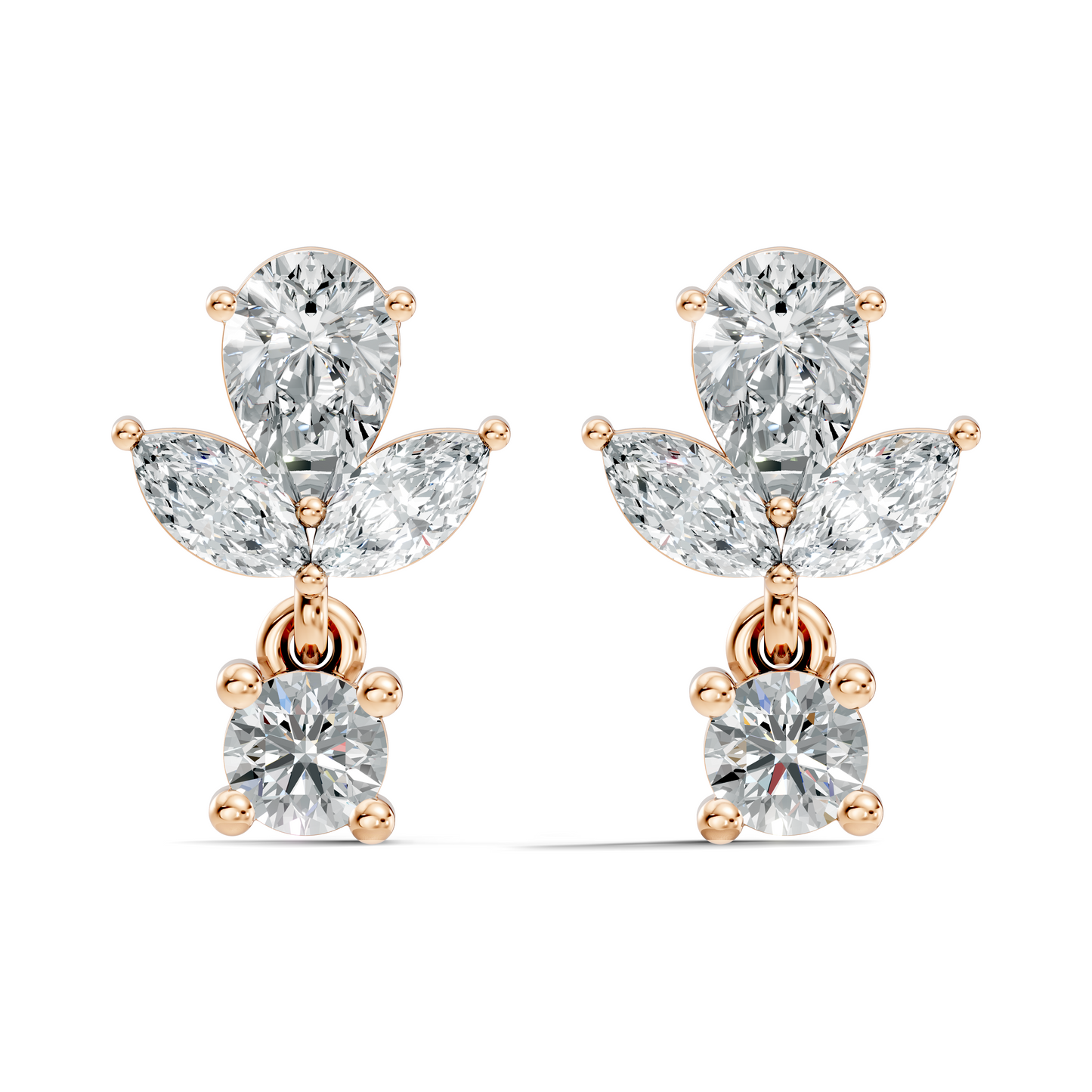 1.51 CT Marquise & Pear Shape Lab Grown Diamond New Vintage Elegance tear drop stud Diamond Earring For Women's - HIGHCARAT DIAMONDS