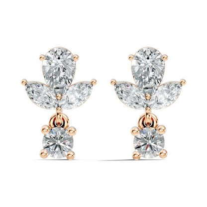 1.51 CT Marquise & Pear Shape Lab Grown Diamond New Vintage Elegance tear drop stud Diamond Earring For Women's - HIGHCARAT DIAMONDS