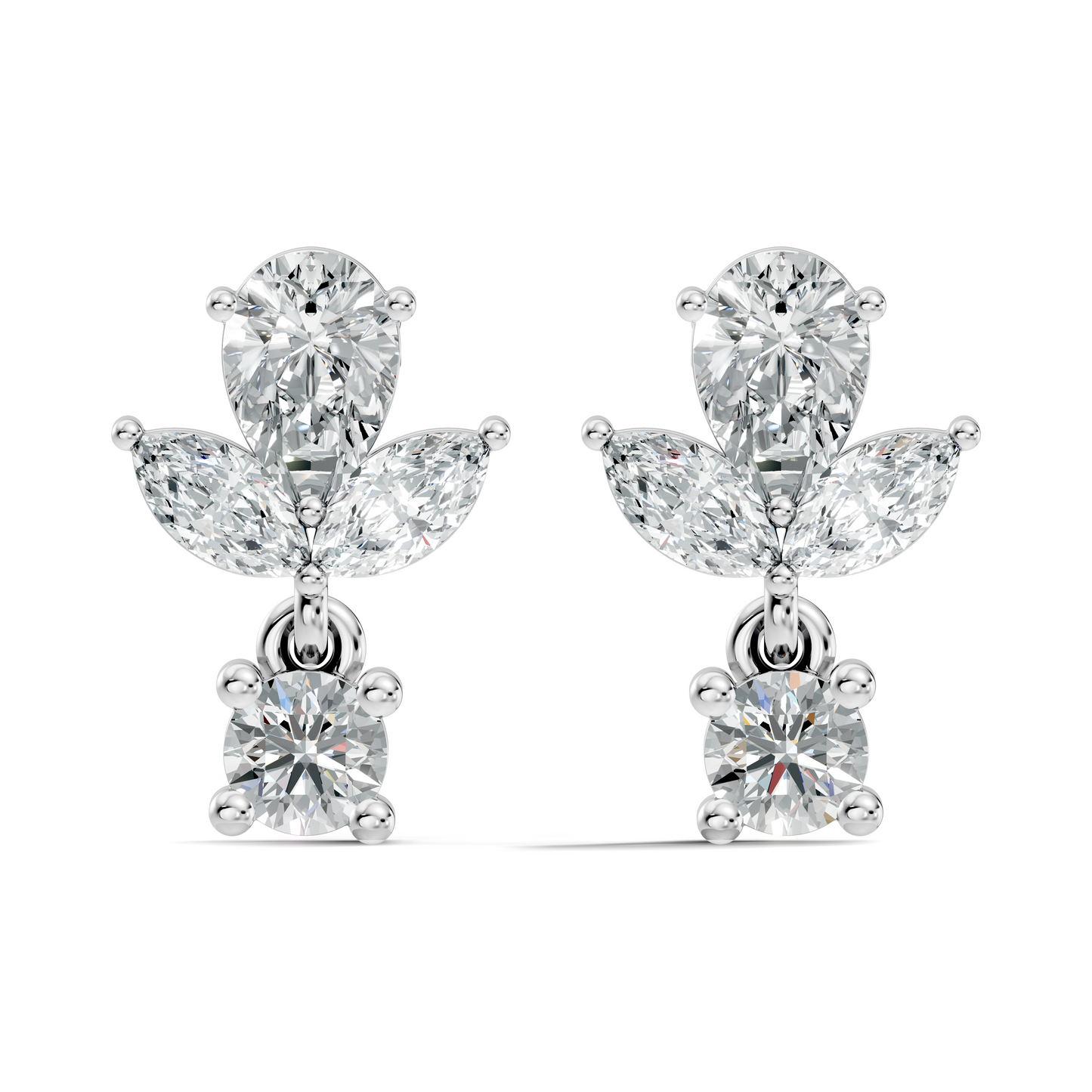 1.51 CT Marquise & Pear Shape Lab Grown Diamond New Vintage Elegance tear drop stud Diamond Earring For Women's - HIGHCARAT DIAMONDS