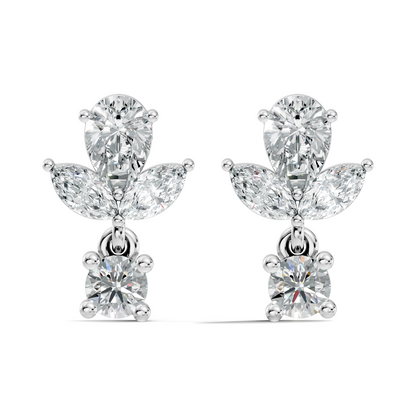 1.51 CT Marquise & Pear Shape Lab Grown Diamond New Vintage Elegance tear drop stud Diamond Earring For Women's - HIGHCARAT DIAMONDS