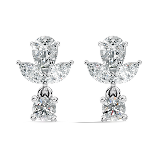 1.51 CT Marquise & Pear Shape Lab Grown Diamond New Vintage Elegance tear drop stud Diamond Earring For Women's - HIGHCARAT DIAMONDS