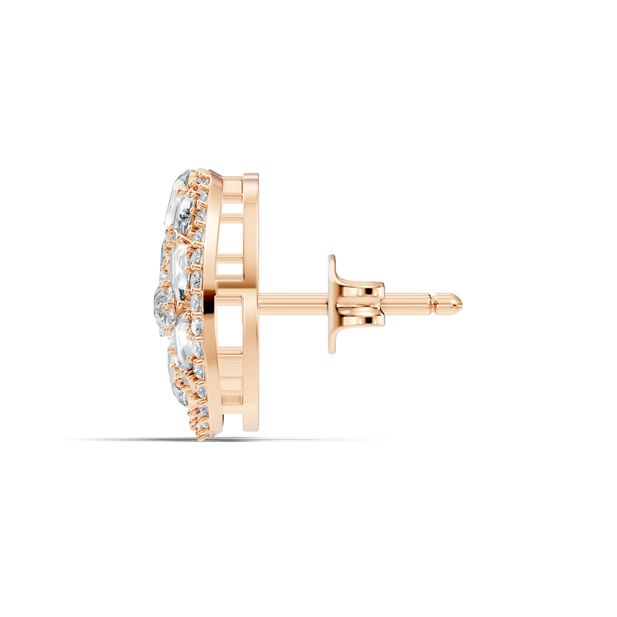 Vintage Marquise and Pear Diamond Stud Earrings In 18K Solid Yellow Gold For Her - HIGHCARAT DIAMONDS