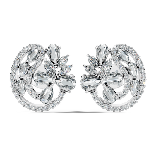 Vintage Marquise and Pear Diamond Stud Earrings In 18K Solid Yellow Gold For Her - HIGHCARAT DIAMONDS