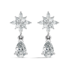 1.35 CT Pear Or Marquise Cut Diamond Tear Drop Earring Vintage Inspired Stud Earrings For Her - HIGHCARAT DIAMONDS
