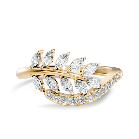 Marquise and Round Cut Diamond Antique Delicate Cluster Vintage Party Wear Ring For Women's