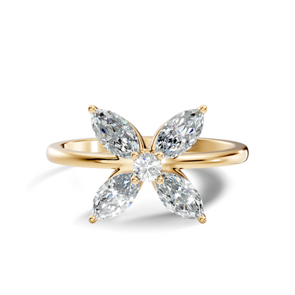 Round and Marquise Cut Lab Grown and Natural Diamond Vintage Minimalist Stunning Ring For Women's - HIGHCARAT DIAMONDS