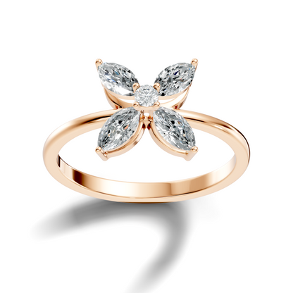 Round and Marquise Cut Lab Grown and Natural Diamond Vintage Minimalist Stunning Ring For Women's - HIGHCARAT DIAMONDS