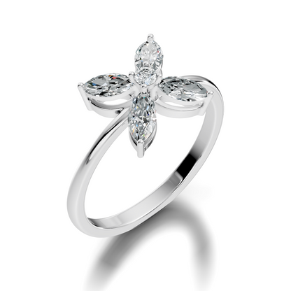 Round and Marquise Cut Lab Grown and Natural Diamond Vintage Minimalist Stunning Ring For Women's - HIGHCARAT DIAMONDS
