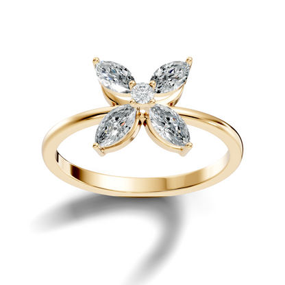 Round and Marquise Cut Lab Grown and Natural Diamond Vintage Minimalist Stunning Ring For Women's - HIGHCARAT DIAMONDS