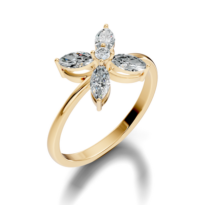 Round and Marquise Cut Lab Grown and Natural Diamond Vintage Minimalist Stunning Ring For Women's - HIGHCARAT DIAMONDS