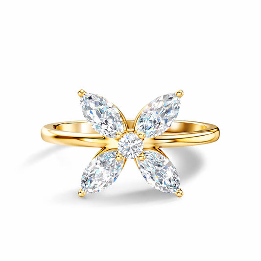 Round and Marquise Cut Lab Grown and Natural Diamond Vintage Minimalist Stunning Ring For Women's - HIGHCARAT DIAMONDS