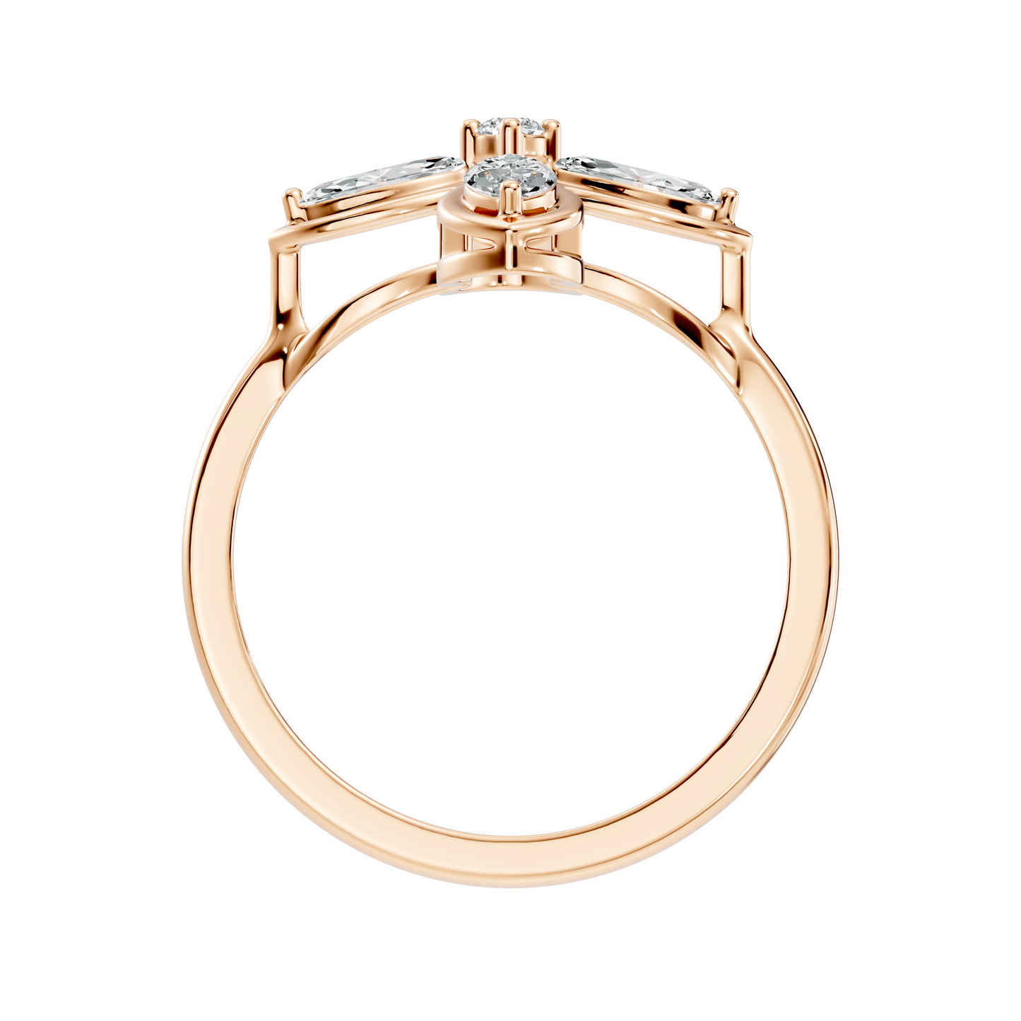 Marquise and Round Cut High Quality Diamond Vintage Bezel Set Dainty Cluster Party Wear Ring For Women's - HIGHCARAT DIAMONDS