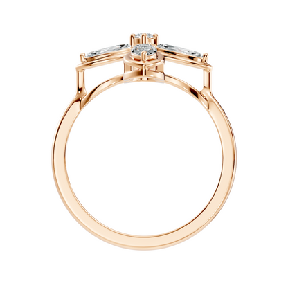 Marquise and Round Cut High Quality Diamond Vintage Bezel Set Dainty Cluster Party Wear Ring For Women's - HIGHCARAT DIAMONDS