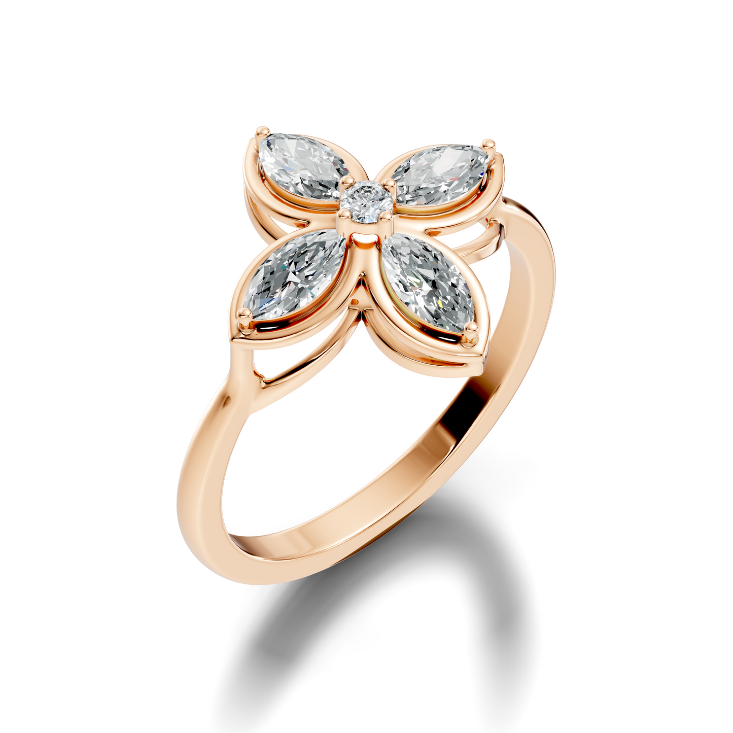 Marquise and Round Cut High Quality Diamond Vintage Bezel Set Dainty Cluster Party Wear Ring For Women's - HIGHCARAT DIAMONDS
