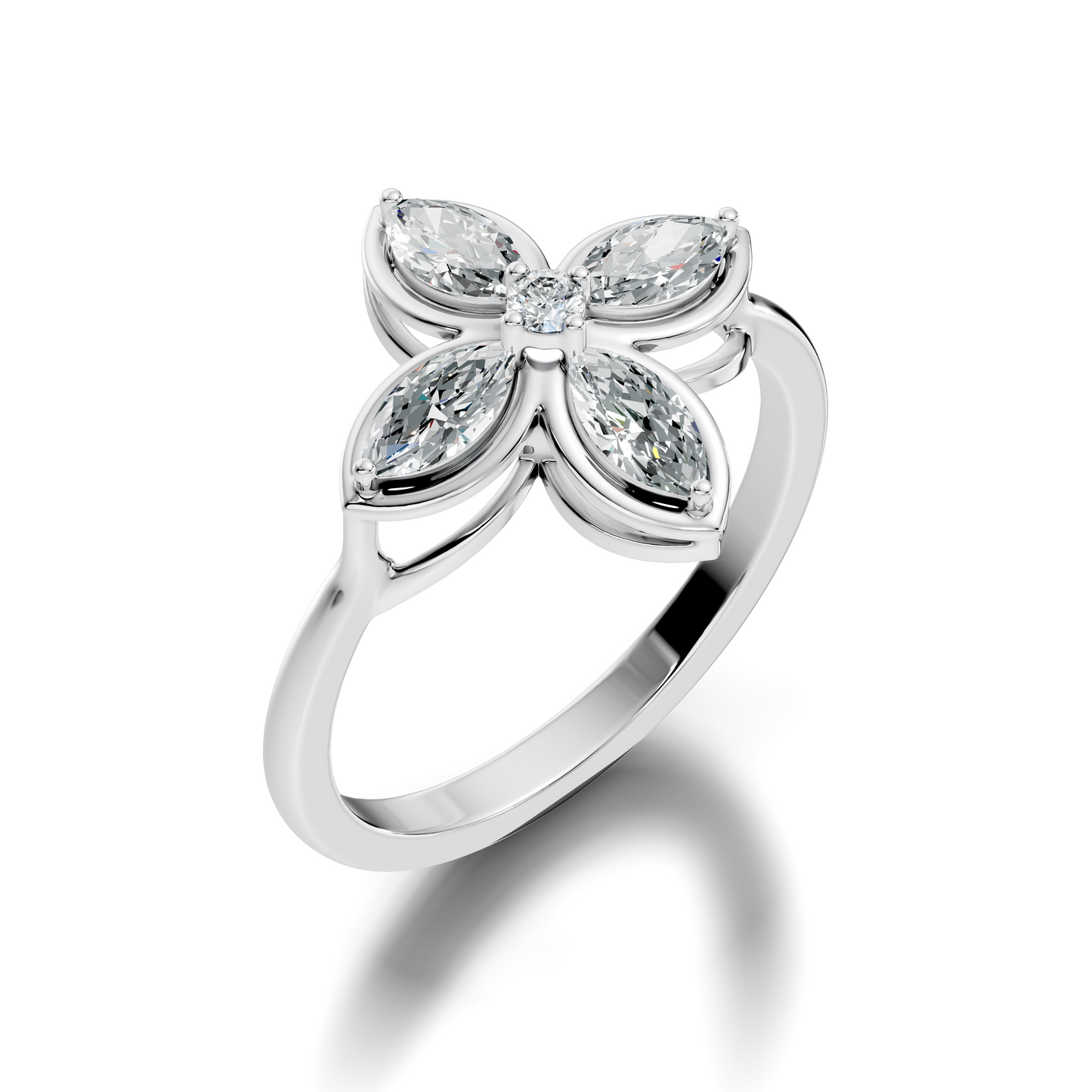 Marquise and Round Cut High Quality Diamond Vintage Bezel Set Dainty Cluster Party Wear Ring For Women's - HIGHCARAT DIAMONDS