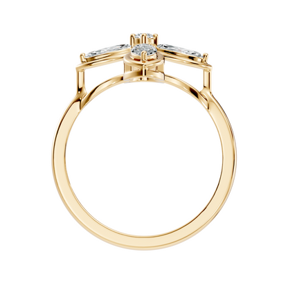 Marquise and Round Cut High Quality Diamond Vintage Bezel Set Dainty Cluster Party Wear Ring For Women's - HIGHCARAT DIAMONDS