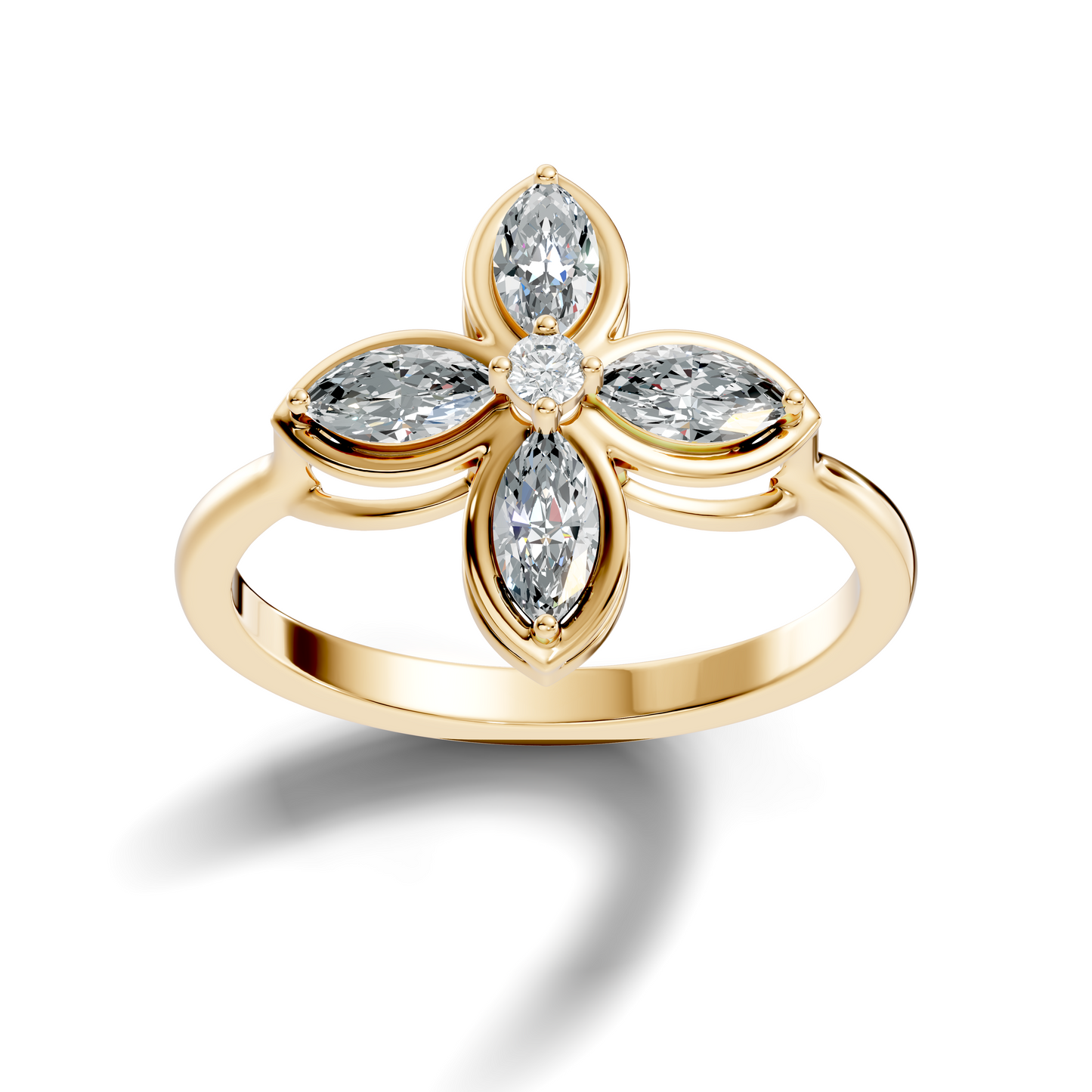 Marquise and Round Cut High Quality Diamond Vintage Bezel Set Dainty Cluster Party Wear Ring For Women's - HIGHCARAT DIAMONDS