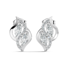 Marquise And Round Cut Lab Grown Diamond Earring Antique Delicate Daily wear Stud Earring For Women's - HIGHCARAT DIAMONDS