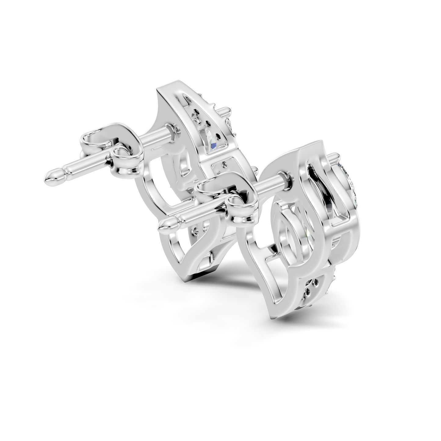 Marquise And Round Cut Lab Grown Diamond Earring Antique Delicate Daily wear Stud Earring For Women's - HIGHCARAT DIAMONDS
